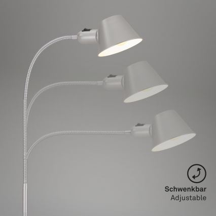 Brilo - Elastyczna lampa podłogowa 1xE27/10W/230V srebrny