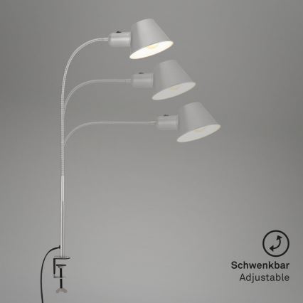 Brilo - Elastyczny Lampa stołowa z klipsem 1xE27/10W/230V srebrny