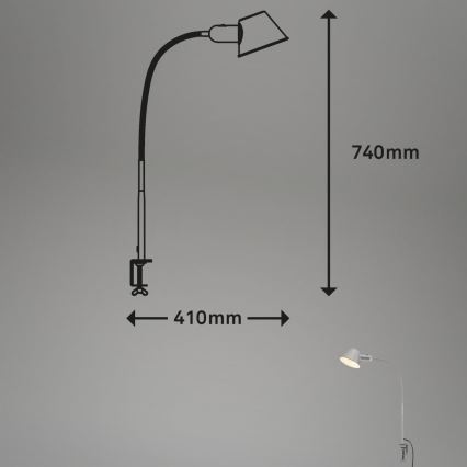 Brilo - Elastyczny Lampa stołowa z klipsem 1xE27/10W/230V srebrny