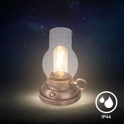 Brilo - LED ściemnialna zewnętrzna ładowalna lampa stołowa KANEA LED/1,5W/5V IP44 1200 mAh brązowa