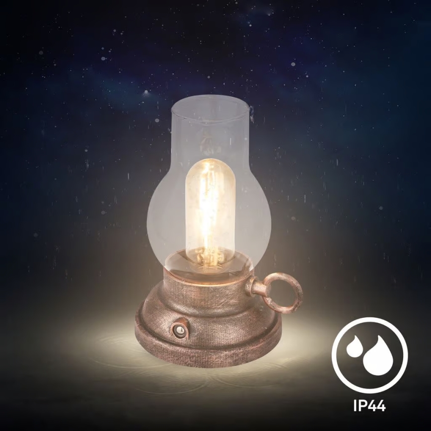 Brilo - LED ściemnialna zewnętrzna ładowalna lampa stołowa KANEA LED/1,5W/5V IP44 1200 mAh brązowa
