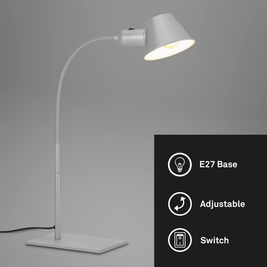 Brilo - Lampa stołowa 1xE27/10W/230V matowy chrom