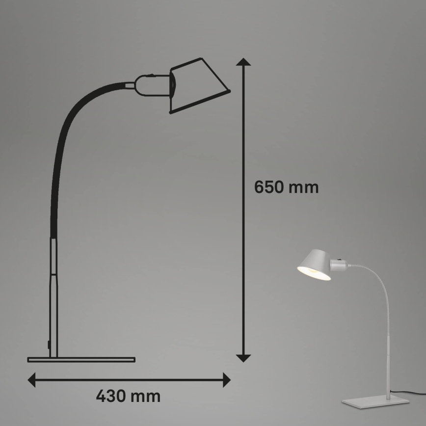 Brilo - Lampa stołowa 1xE27/10W/230V matowy chrom