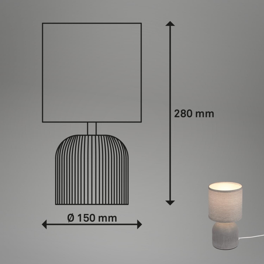 Brilo - Lampa stołowa INO 1xE14/10W/230V szara