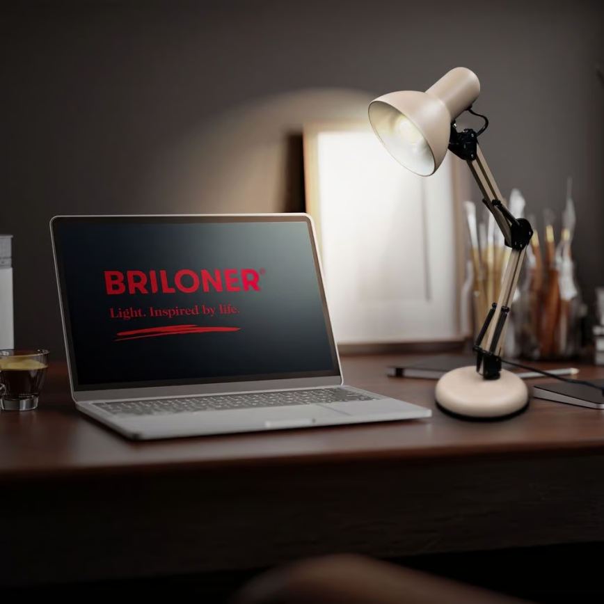 Brilo - Lampa stołowa PIXA 1xE14/25W/230V beżowa