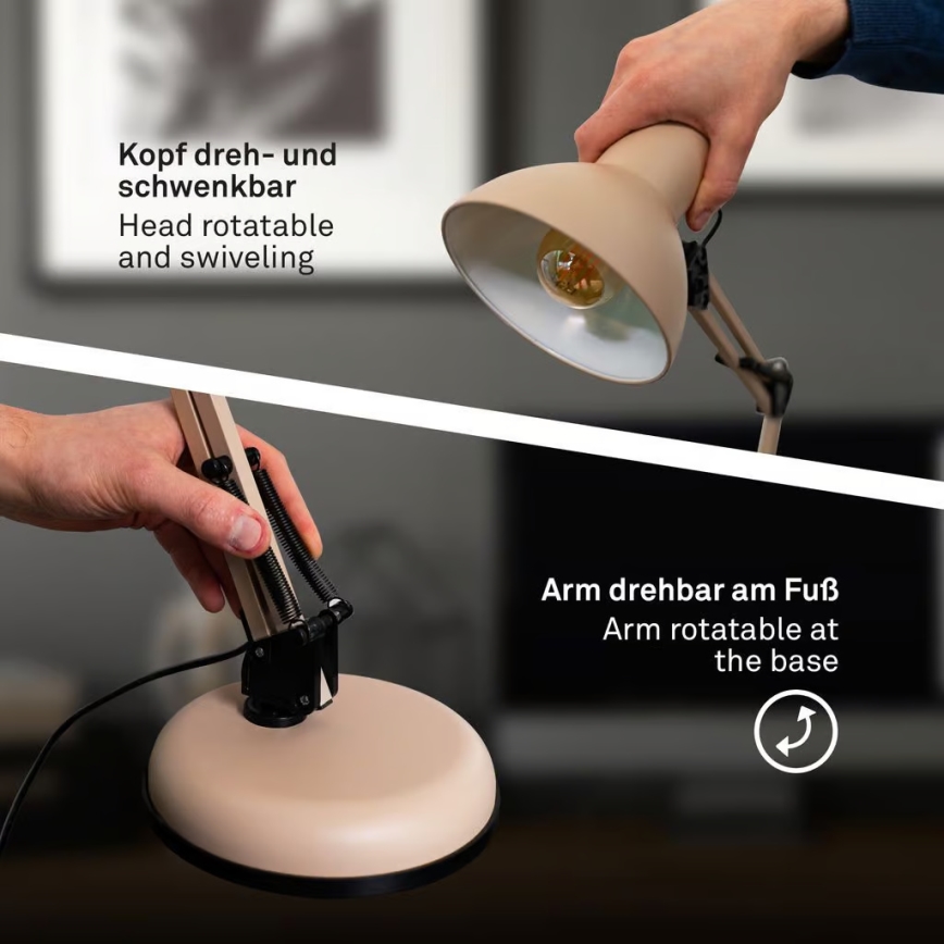 Brilo - Lampa stołowa PIXA 1xE14/25W/230V beżowa