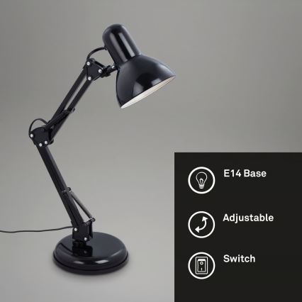 Brilo - Lampa stołowa PIXA 1xE14/25W/230V czarna