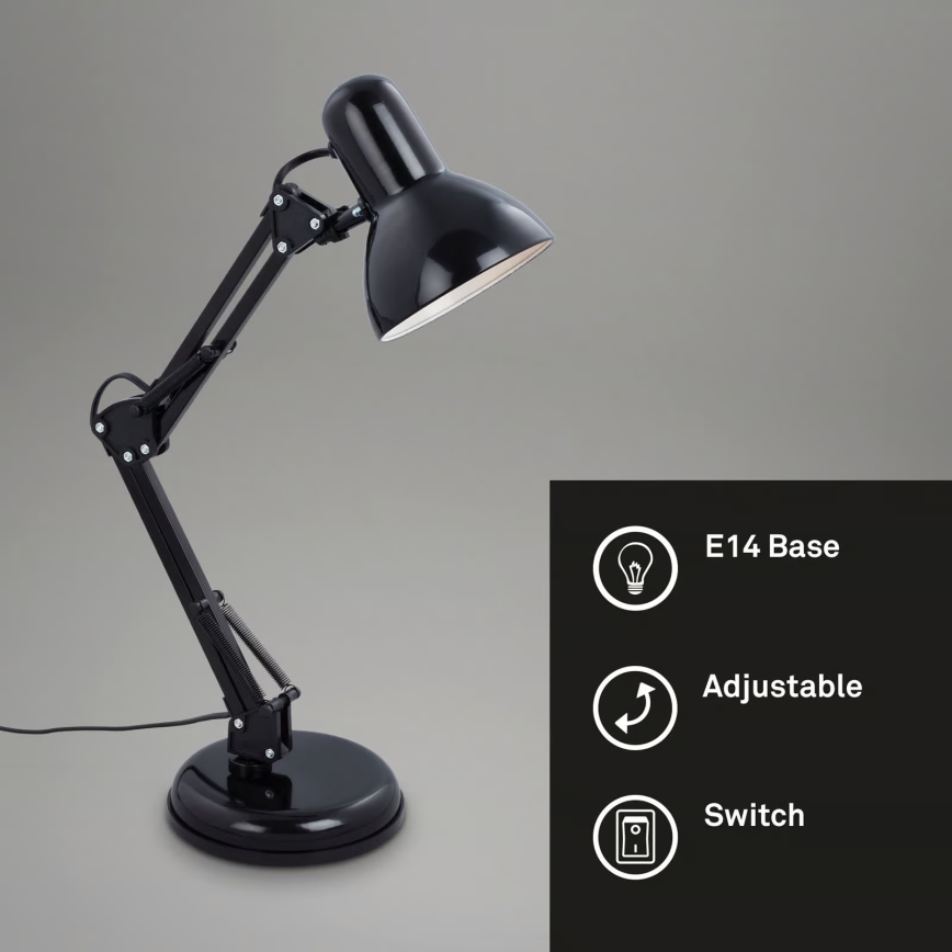 Brilo - Lampa stołowa PIXA 1xE14/25W/230V czarna