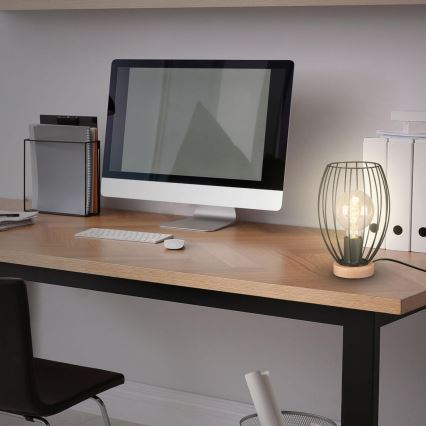 Brilo - Lampa stołowa WAKTU 1xE27/25W/230V kauczukowiec