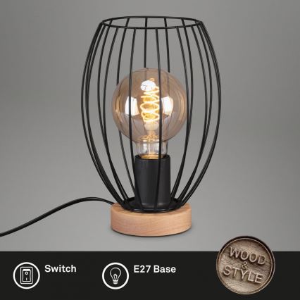 Brilo - Lampa stołowa WAKTU 1xE27/25W/230V kauczukowiec