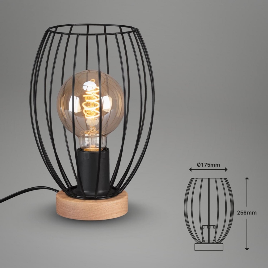 Brilo - Lampa stołowa WAKTU 1xE27/25W/230V kauczukowiec
