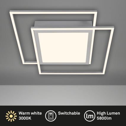 Brilo - Lampa sufitowa LED 2xLED/16W/230V + LED/19W 51,5x51,5 cm matowy chrom