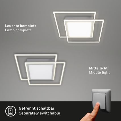 Brilo - Lampa sufitowa LED 2xLED/16W/230V + LED/19W 51,5x51,5 cm matowy chrom