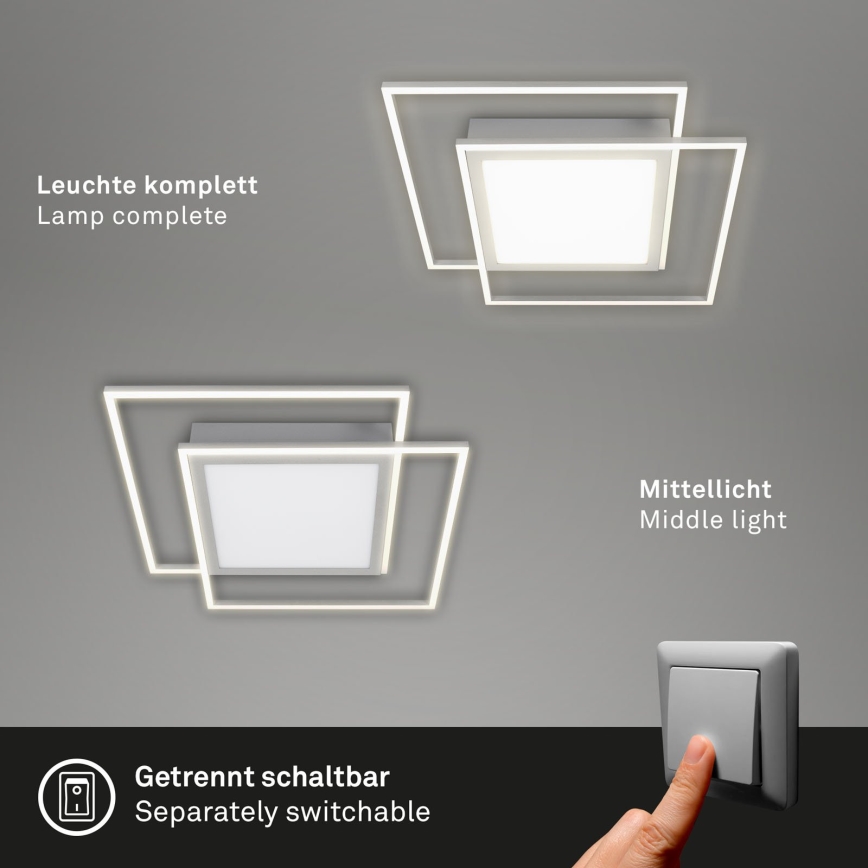 Brilo - Lampa sufitowa LED 2xLED/16W/230V + LED/19W 51,5x51,5 cm matowy chrom