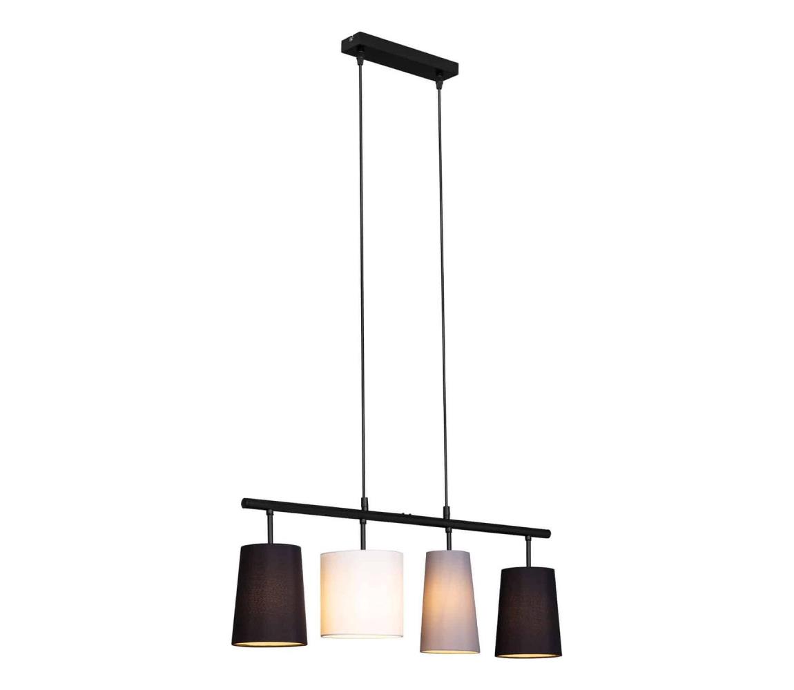 Brilo - Lampa wisząca na linkach 4xE27/40W/230V czarna/szara/biała