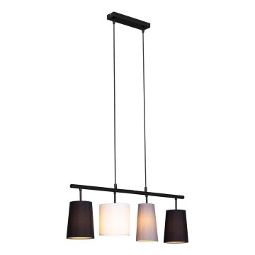 Brilo - Lampa wisząca na linkach 4xE27/40W/230V czarna/szara/biała