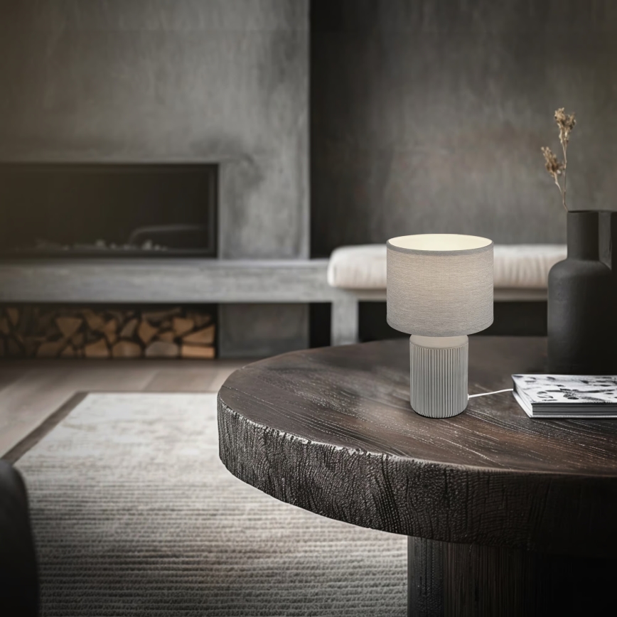 Brilo - Lampka stołowa INO 1xE14/10W/230V szara