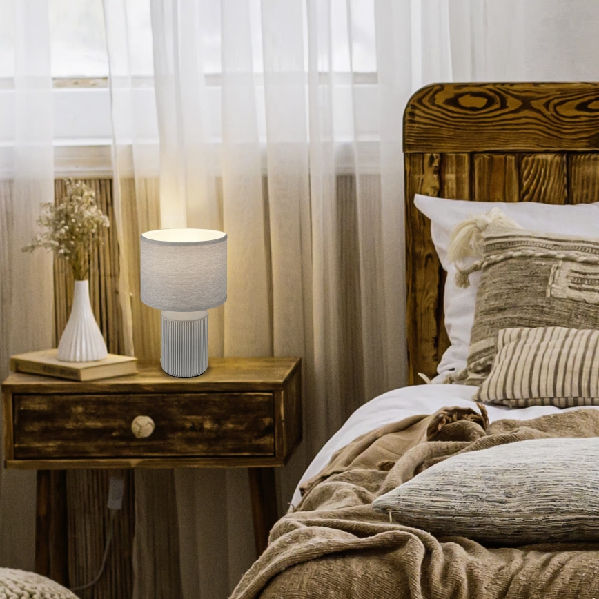 Brilo - Lampka stołowa INO 1xE14/10W/230V szara