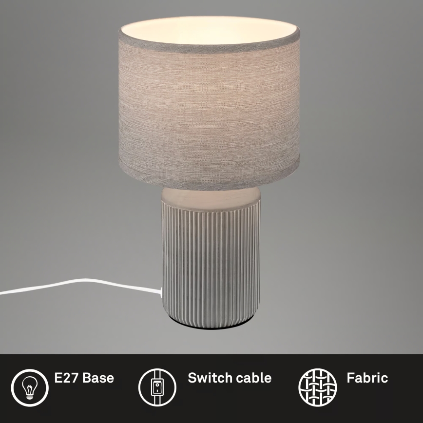 Brilo - Lampka stołowa INO 1xE14/10W/230V szara