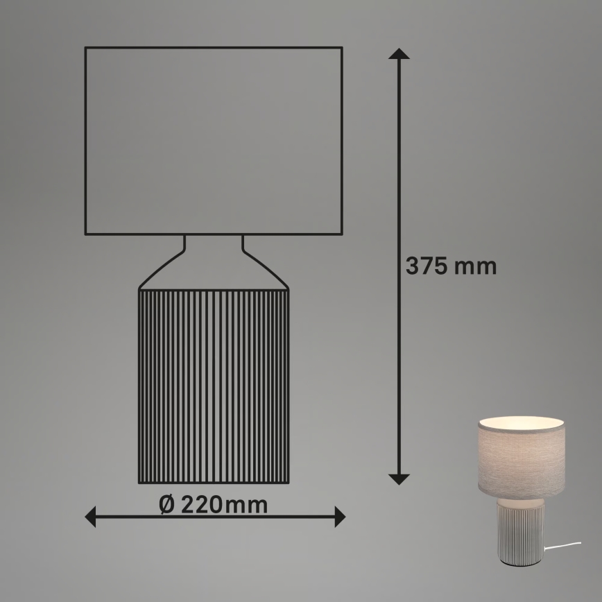 Brilo - Lampka stołowa INO 1xE14/10W/230V szara