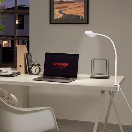 Brilo - LED Elastyczny Lampa stołowa z klipsem TRASNA LED/7,5W/230V biały