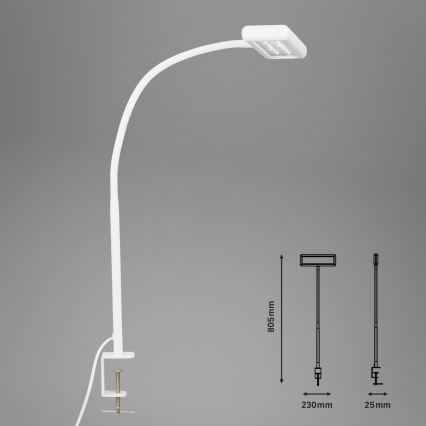 Brilo - LED Elastyczny Lampa stołowa z klipsem TRASNA LED/7,5W/230V biały