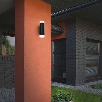 Brilo - LED Kinkiet zewnętrzny 2xGU10/4,7W/230V IP44 4000K czarny