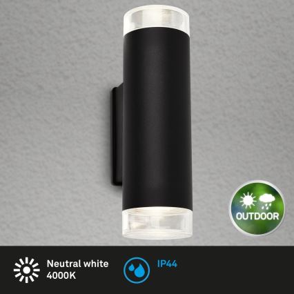 Brilo - LED Kinkiet zewnętrzny 2xGU10/4,7W/230V IP44 4000K czarny