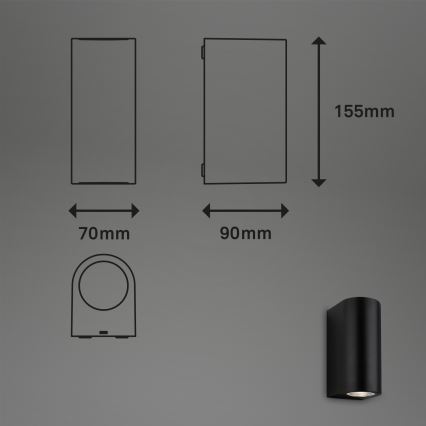 Brilo - LED Kinkiet zewnętrzny UP&DOWN 2xGU10/4,7W/230V IP44