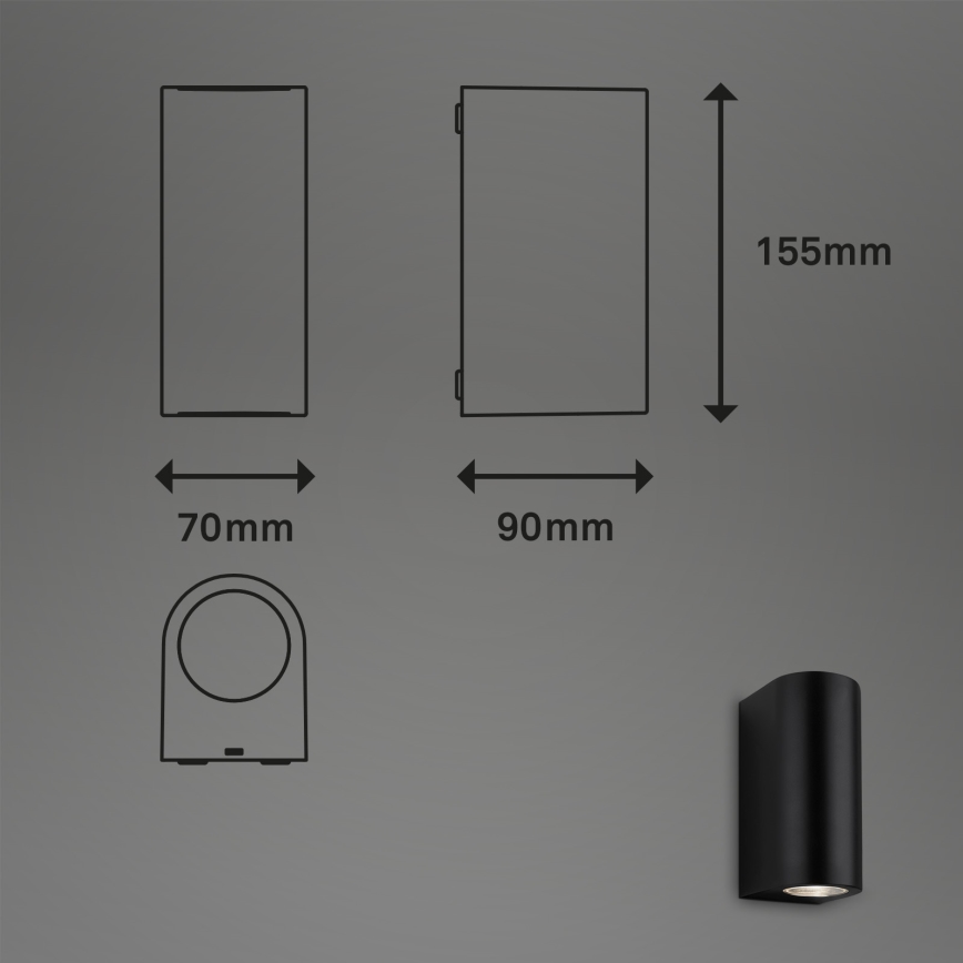 Brilo - LED Kinkiet zewnętrzny UP&DOWN 2xGU10/4,7W/230V IP44