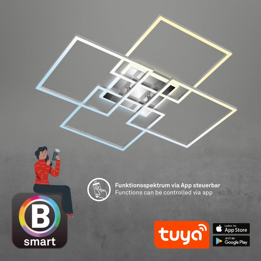 Brilo - LED regulowany sufitowy żyrandol FRAME LED/50W/230V 2700-6500K Wi-Fi Tuya + pilot zdalnego sterowania