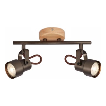 Brilo - LED oprawa punktowa TAHUN 2xGU10/5W/230V brązowa