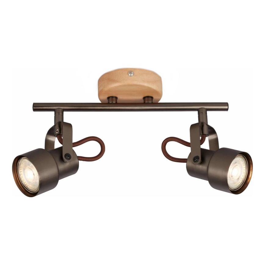Brilo - LED oprawa punktowa TAHUN 2xGU10/5W/230V brązowa