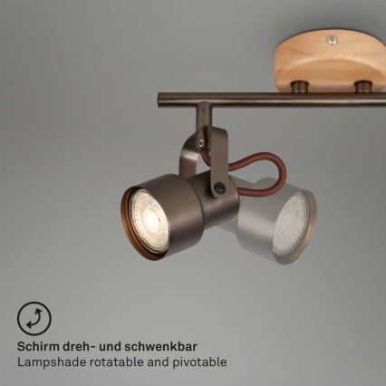 Brilo - LED oprawa punktowa TAHUN 2xGU10/5W/230V brązowa