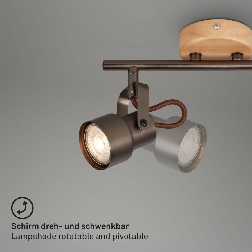 Brilo - LED oprawa punktowa TAHUN 2xGU10/5W/230V brązowa