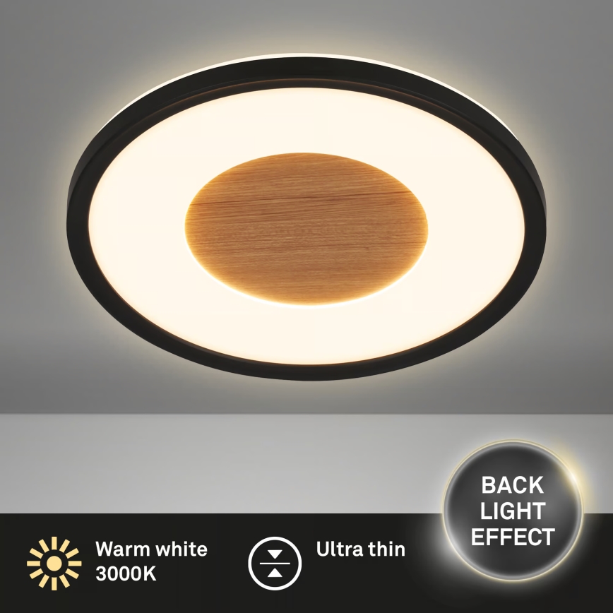 Brilo - LED oprawa sufitowa SUFIT WOOD LED/18W/230V 3000K Ø 29 cm