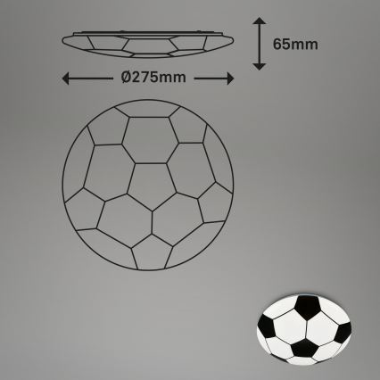 Brilo - LED Plafon dziecięcy FOTBALL LED/12W/230V