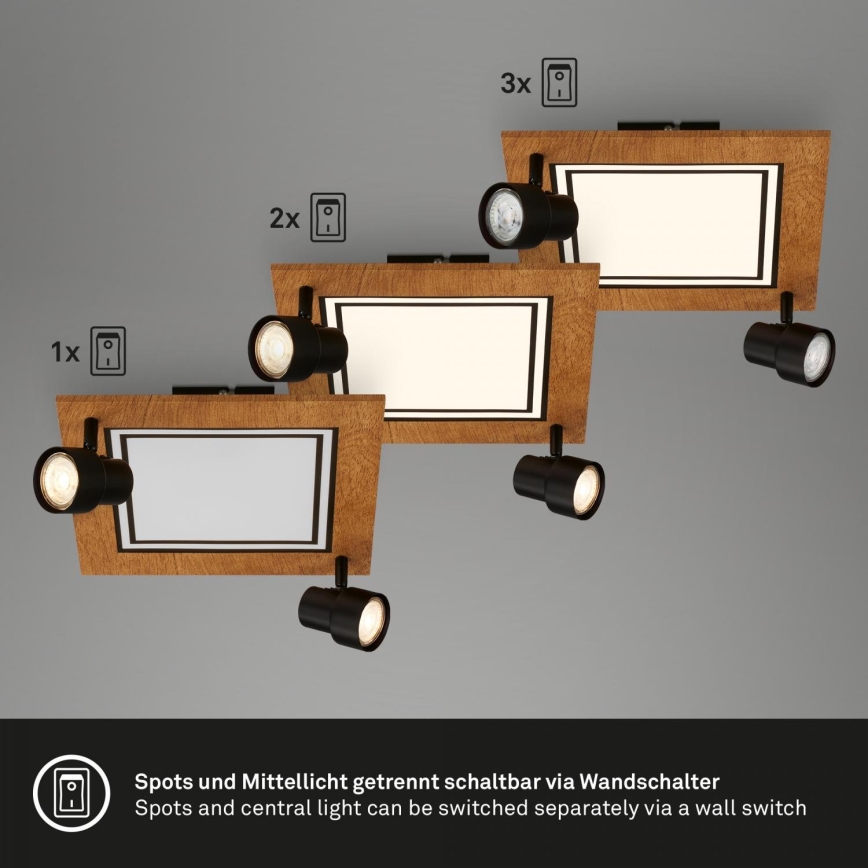 Brilo - LED Plafon LED/12W/230V + 2xGU10/9W 3000K