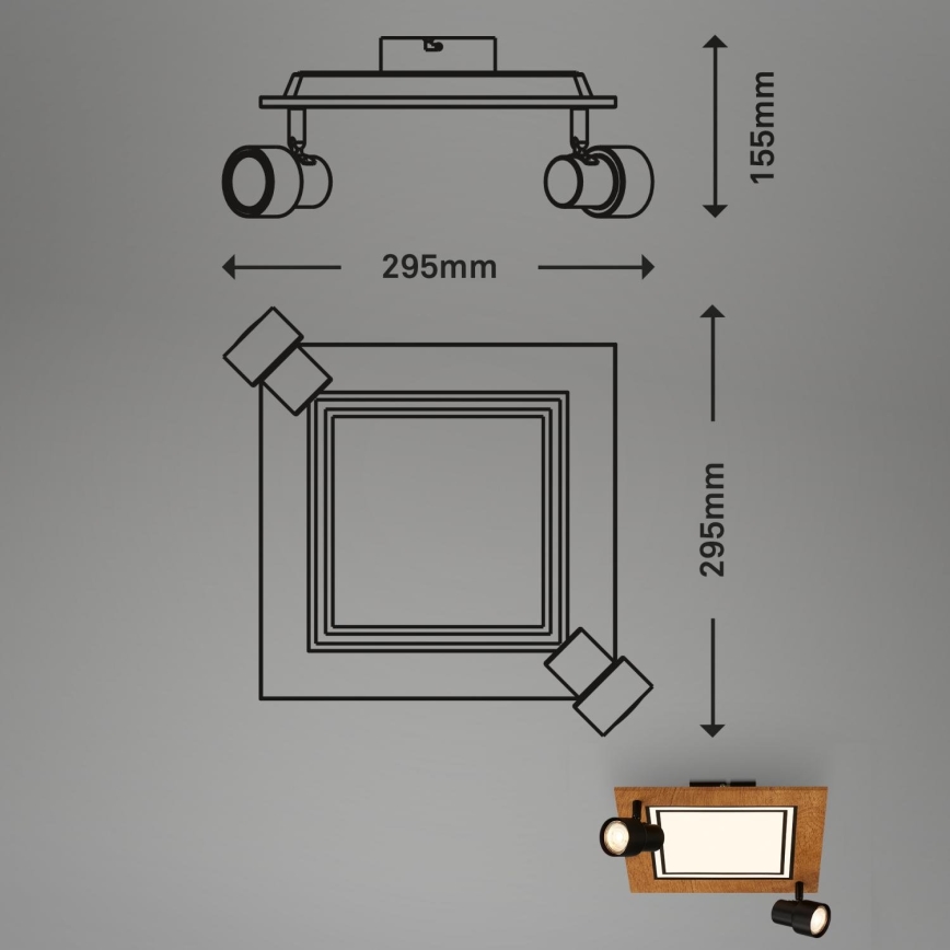 Brilo - LED Plafon LED/12W/230V + 2xGU10/9W 3000K