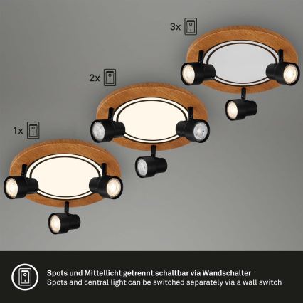 Brilo - LED Plafon LED/12W/230V + 3xGU10/9W 3000K