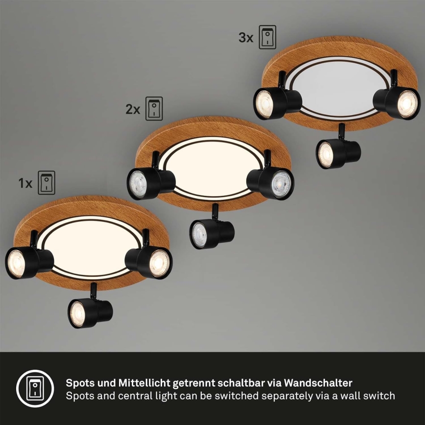 Brilo - LED Plafon LED/12W/230V + 3xGU10/9W 3000K