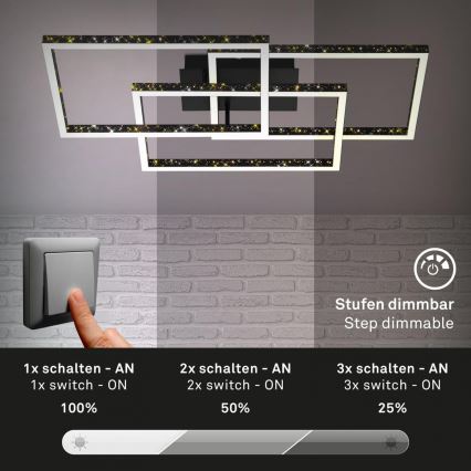 Brilo - LED Plafon ściemnialny FRAME LED/57W/230V 3000K czarny