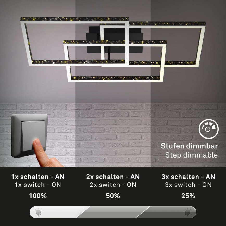 Brilo - LED Plafon ściemnialny FRAME LED/57W/230V 3000K czarny
