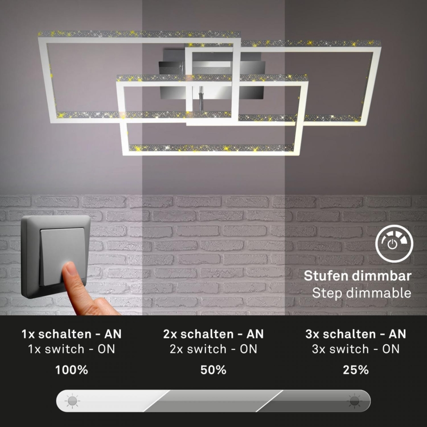 Brilo - LED Plafon ściemnialny FRAME LED/57W/230V 3000K matowy chrom