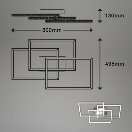 Brilo - LED Plafon ściemnialny FRAME LED/57W/230V 3000K matowy chrom