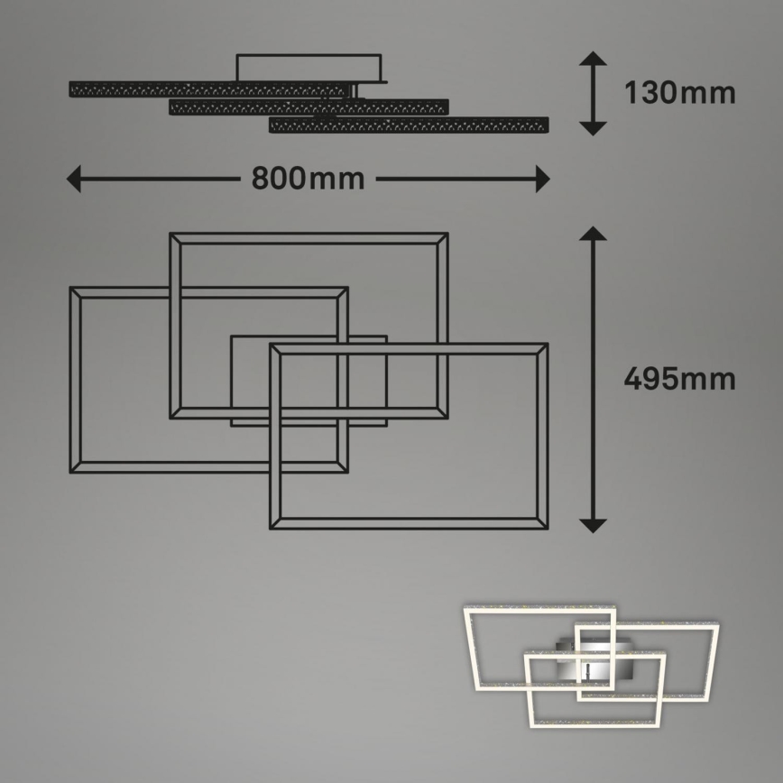 Brilo - LED Plafon ściemnialny FRAME LED/57W/230V 3000K matowy chrom