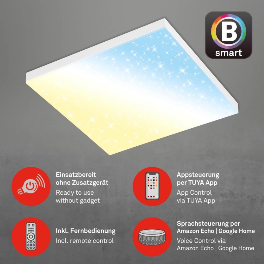 Brilo - LED Plafon ściemnialny FRAMELESS LED/24W/230V 3000-6500K Wi-Fi Tuya + zdalne sterowanie