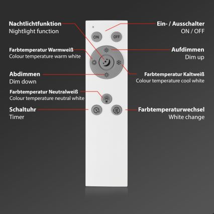Brilo - LED Plafon ściemnialny PIATTO LED/24W/230V 3000-6500K 100x25 cm + pilot zdalnego sterowania