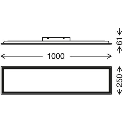 Brilo - LED Plafon ściemnialny PIATTO LED/24W/230V 3000-6500K 100x25 cm + pilot zdalnego sterowania