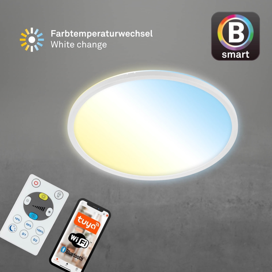 Brilo - LED Plafon ściemnialny SLIM LED/22W/230V 2700-6500K Wi-Fi Tuya + pilot zdalnego sterowania